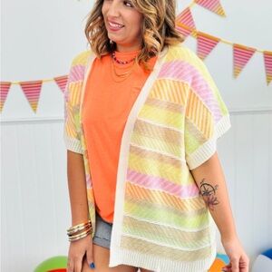 Very J Cream and Pink Camisole Top